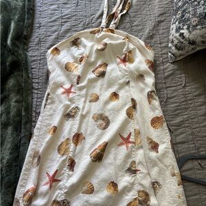 Wild Fable Seashell Print Mini Dress - White and Brown